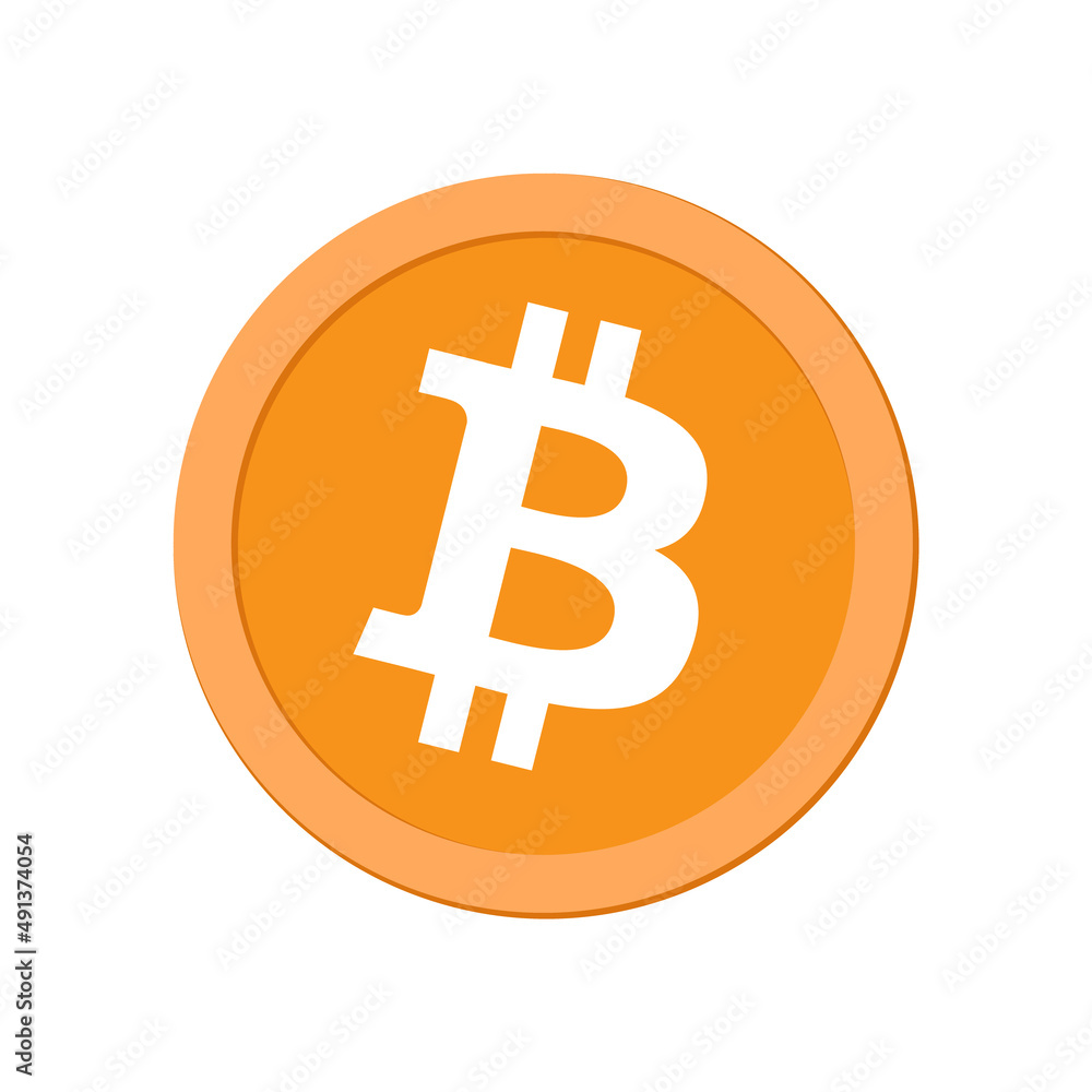 Bitcoin BTC logo cryptocurrency coin icon. 3d look of bitcoin isolated in white background. Bitcoin BTC logo cryptocurrency coin icon. 3d look of bitcoin isolated in white background.