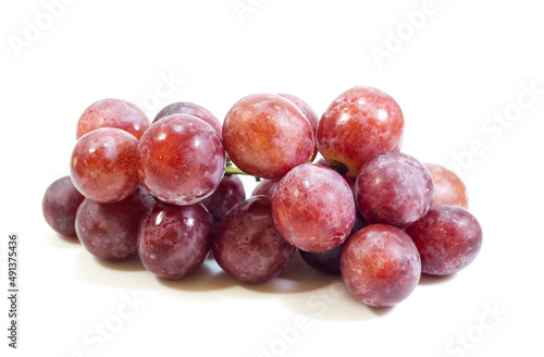 red grapes , Isolated on white background.