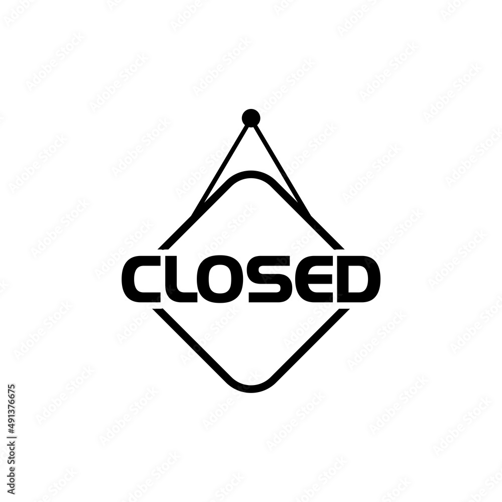 Closed sign icon in flat style isolated on white background Closed sign icon in flat style isolated on white background