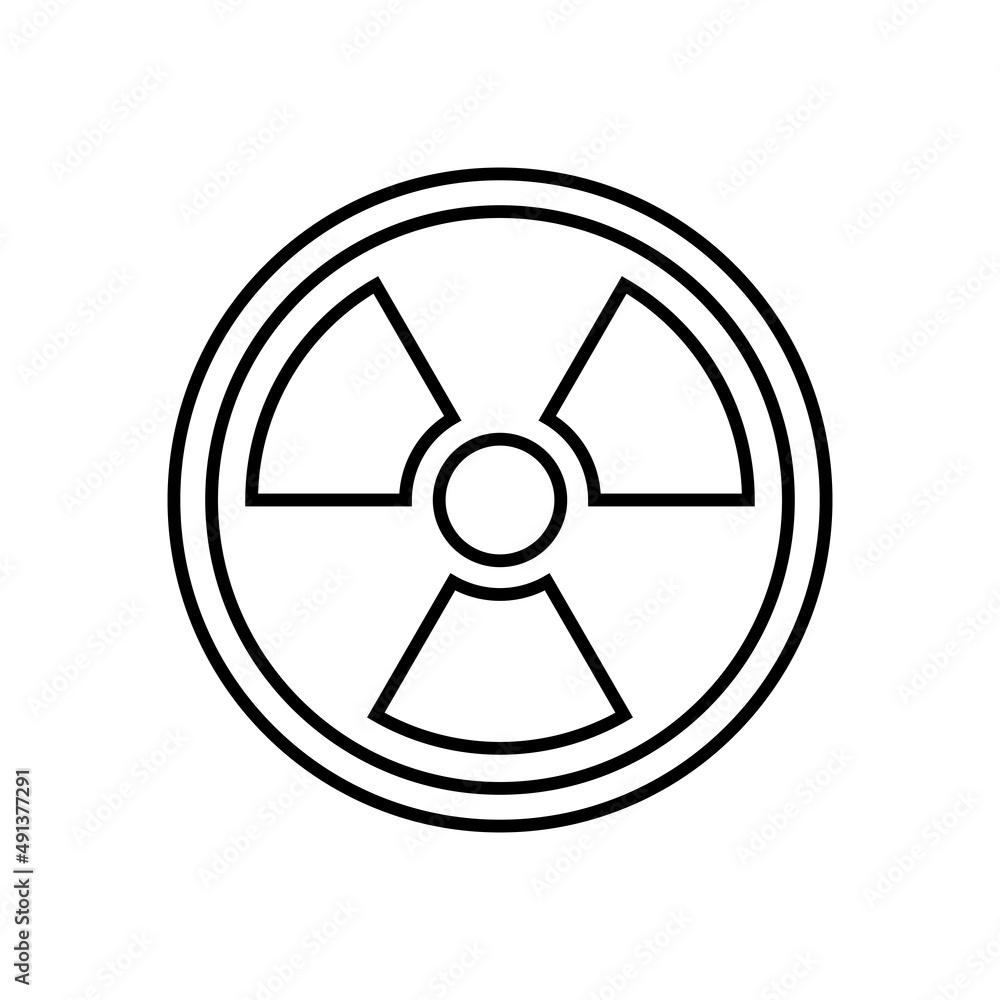 Radioactive icon in line style Radioactive icon in line style