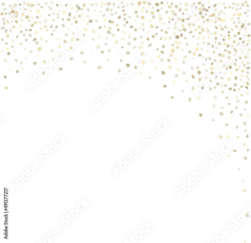 Gold flying stars confetti magic holiday frame