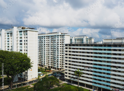 Photography Perspective view of HDB residential flats in Singapore.