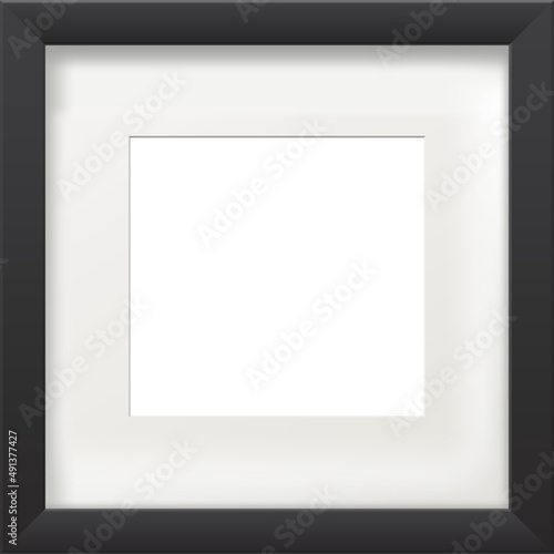 Black rectangular  photo or picture frame template. 