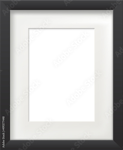 Black rectangular  photo or picture frame template. 