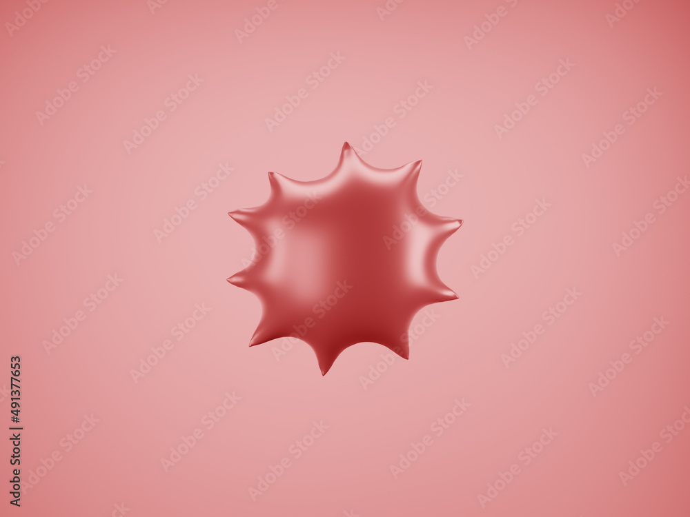 Fototapeta premium Red Speech Balloon. Speech balloon on color background. Talk and think bubbles. 3d rendering
