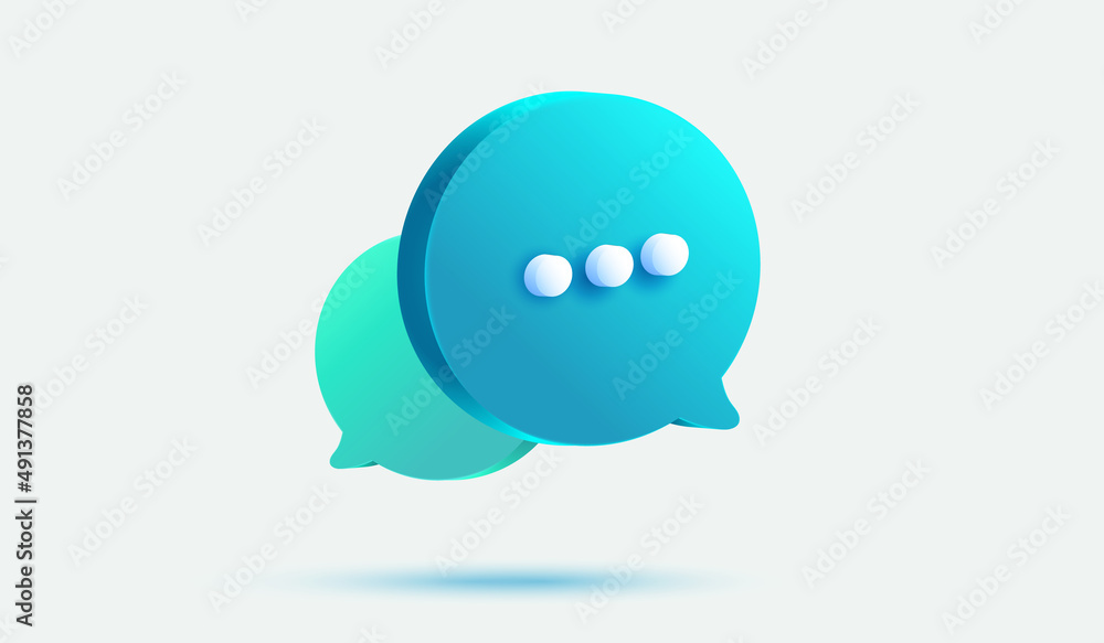 Speech bubble message or live notification icon. Sign and Symbol concept of social media messages 3d vector Illustration. Speech bubble message or live notification icon. Sign and Symbol concept of social media messages 3d vector Illustration.