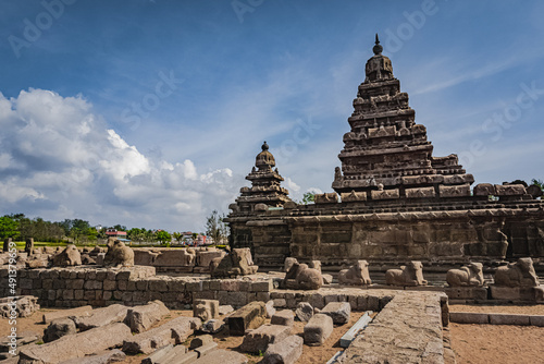 Shore temple built by Pallavas is UNESCO s World Heritage Site located at Mamallapuram or Mahabalipuram in Tamil Nadu  South India. Very ancient place in the world.