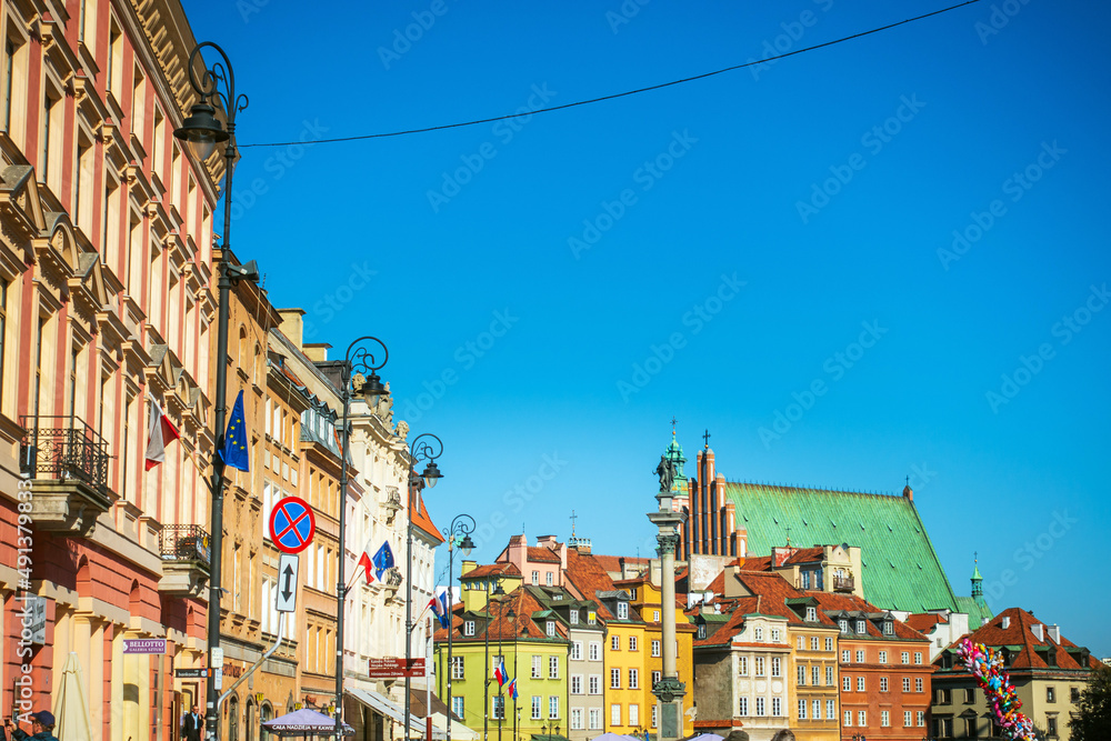 Warsaw, Poland - February 2, 2020: Old Market Square in Warsaw, Poland
