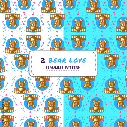 Bear Love Seamless Pattern