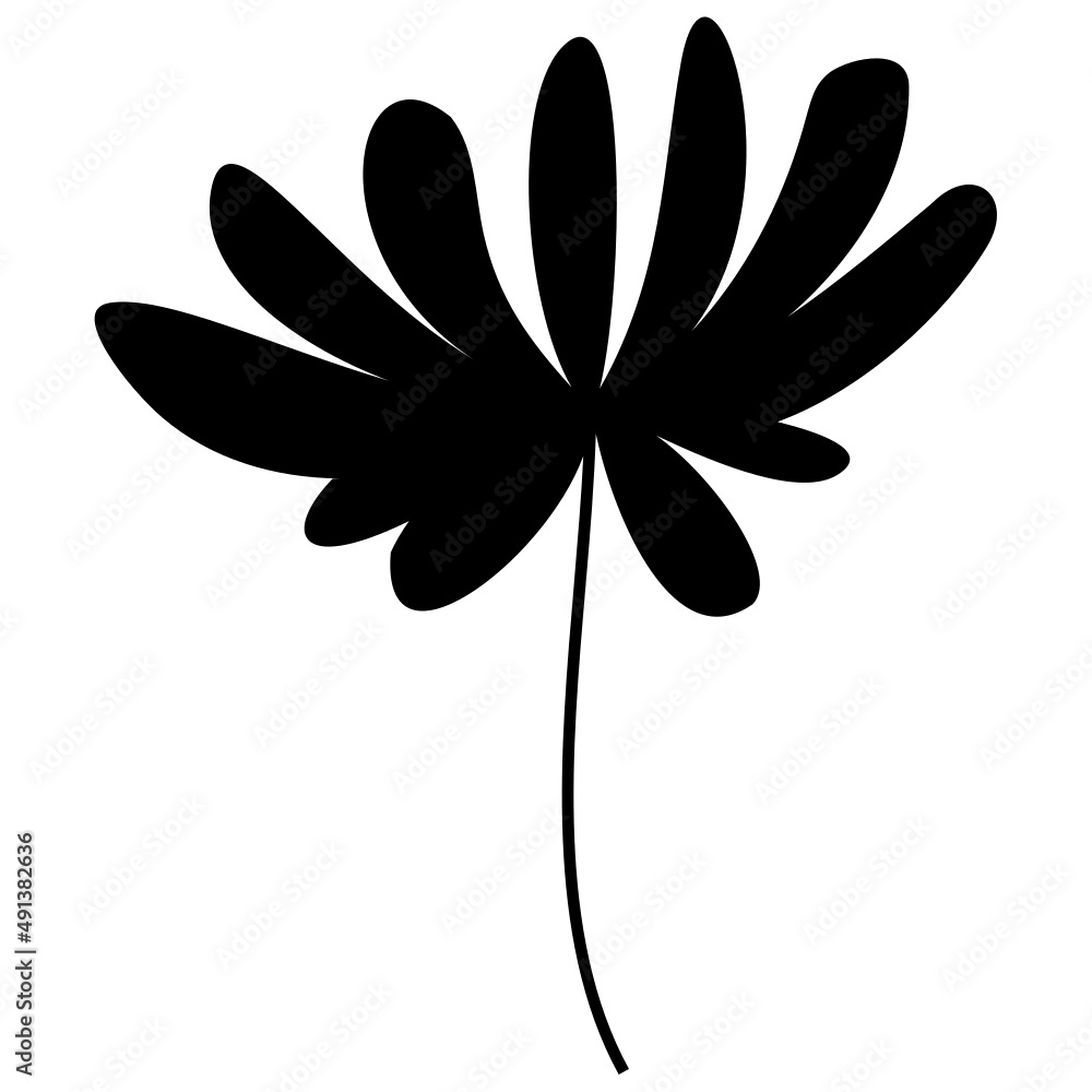 flower silhouette with hand drawn flower silhouette with hand drawn