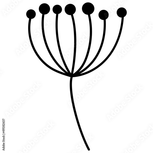 flower silhouette with hand drawn