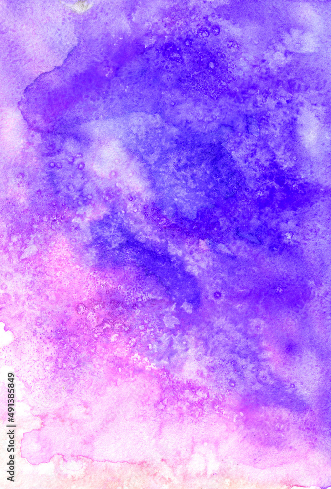 abstract purple and pink watercolor background with space and texture