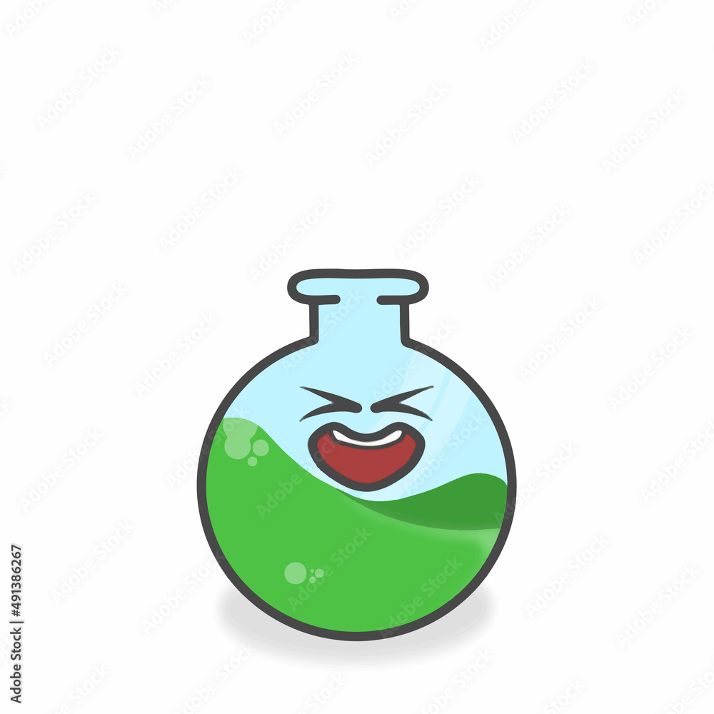 Glass Laboratory Cute Character Flat Cartoon Vector Design Illustration Glass Laboratory Cute Character Flat Cartoon Vector Design Illustration