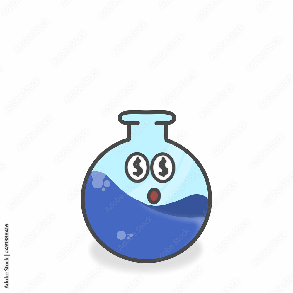 Glass Laboratory Cute Character Flat Cartoon Vector Design Illustration Glass Laboratory Cute Character Flat Cartoon Vector Design Illustration