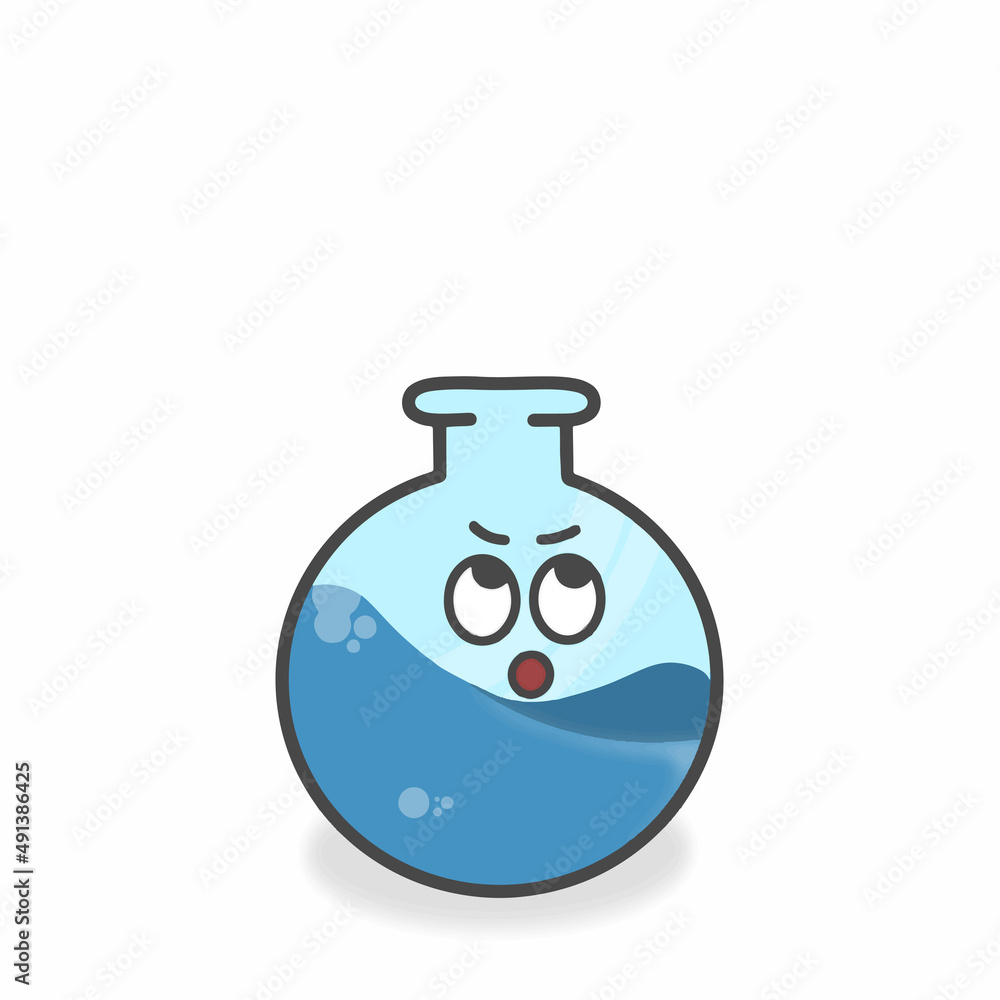 Glass Laboratory Cute Character Flat Cartoon Vector Design Illustration Glass Laboratory Cute Character Flat Cartoon Vector Design Illustration