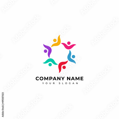 colorful business community logo design