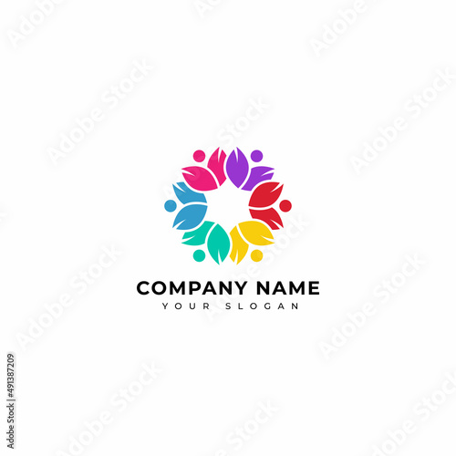 colorful business community logo design