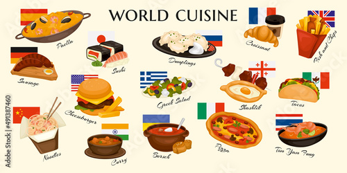 World Cuisine Dishes Set