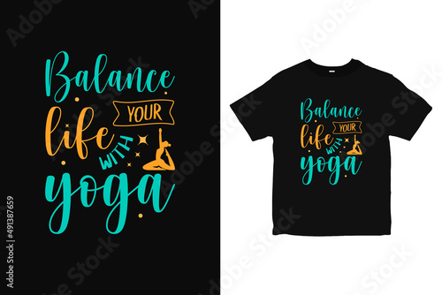 Balance Yoga typography T-Shirt design, Yoga Quotes retro shirt brand vector