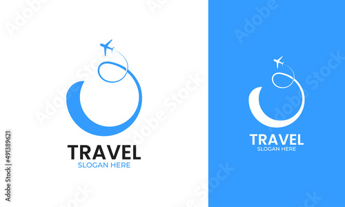 Plane travel logo design for trip agency