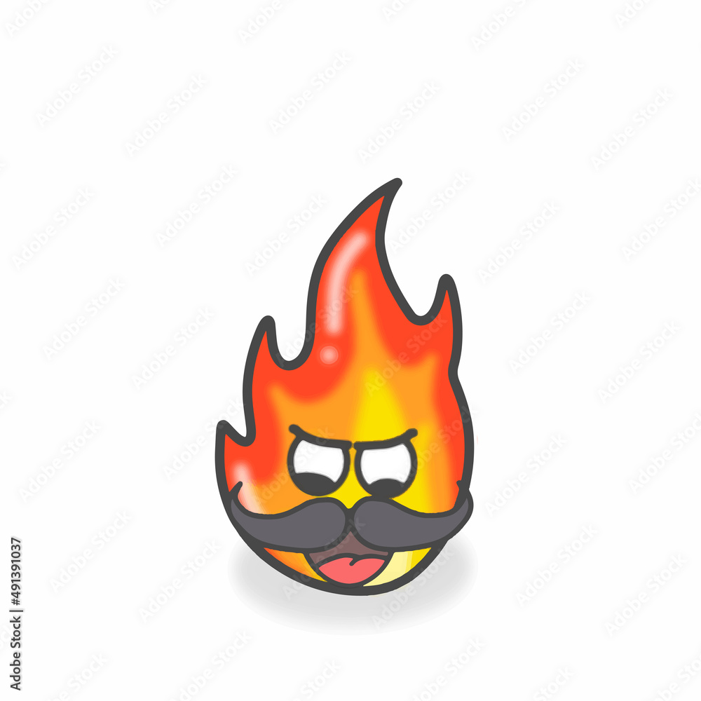 Fire Cute Character Flat Cartoon Vector Design Illustration Fire Cute Character Flat Cartoon Vector Design Illustration