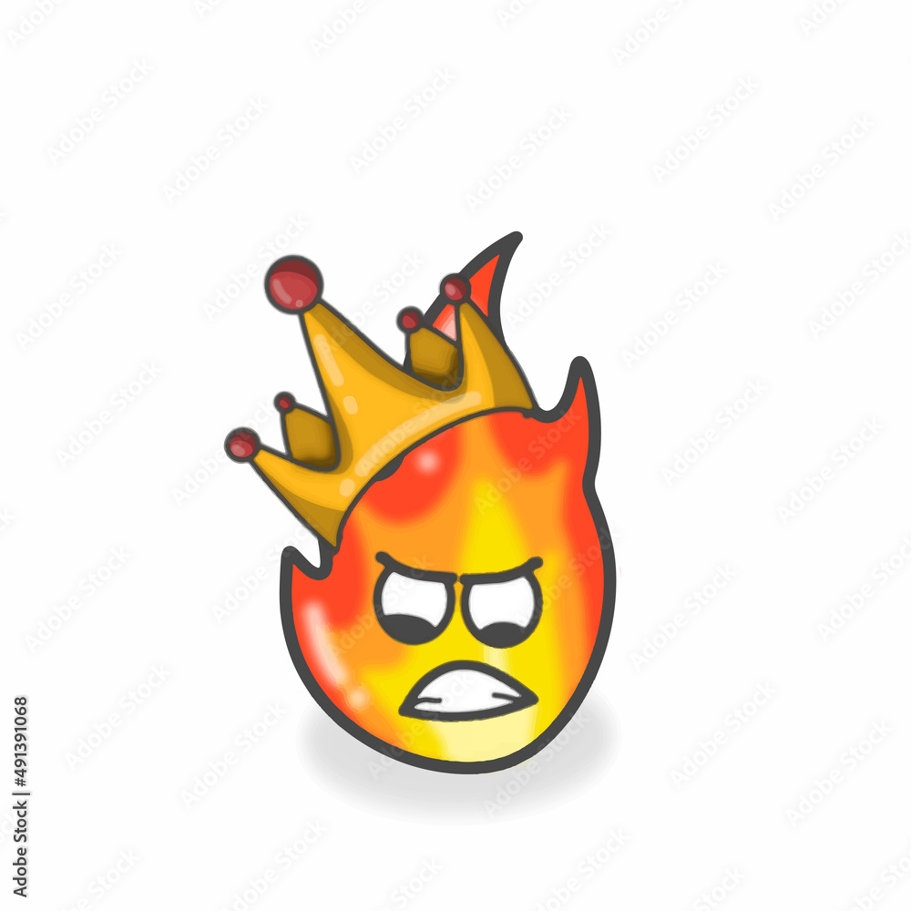 Fire Cute Character Flat Cartoon Vector Design Illustration Fire Cute Character Flat Cartoon Vector Design Illustration