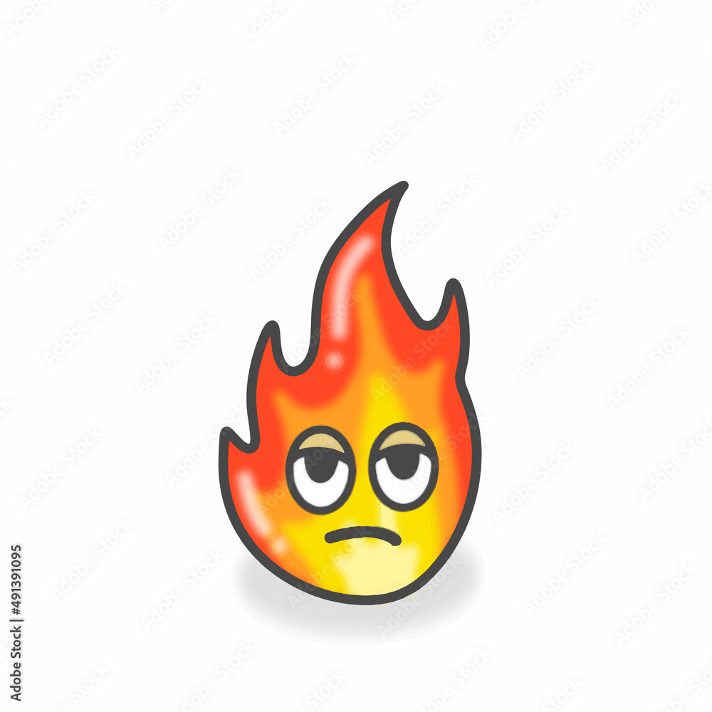 Fire Cute Character Flat Cartoon Vector Design Illustration Fire Cute Character Flat Cartoon Vector Design Illustration