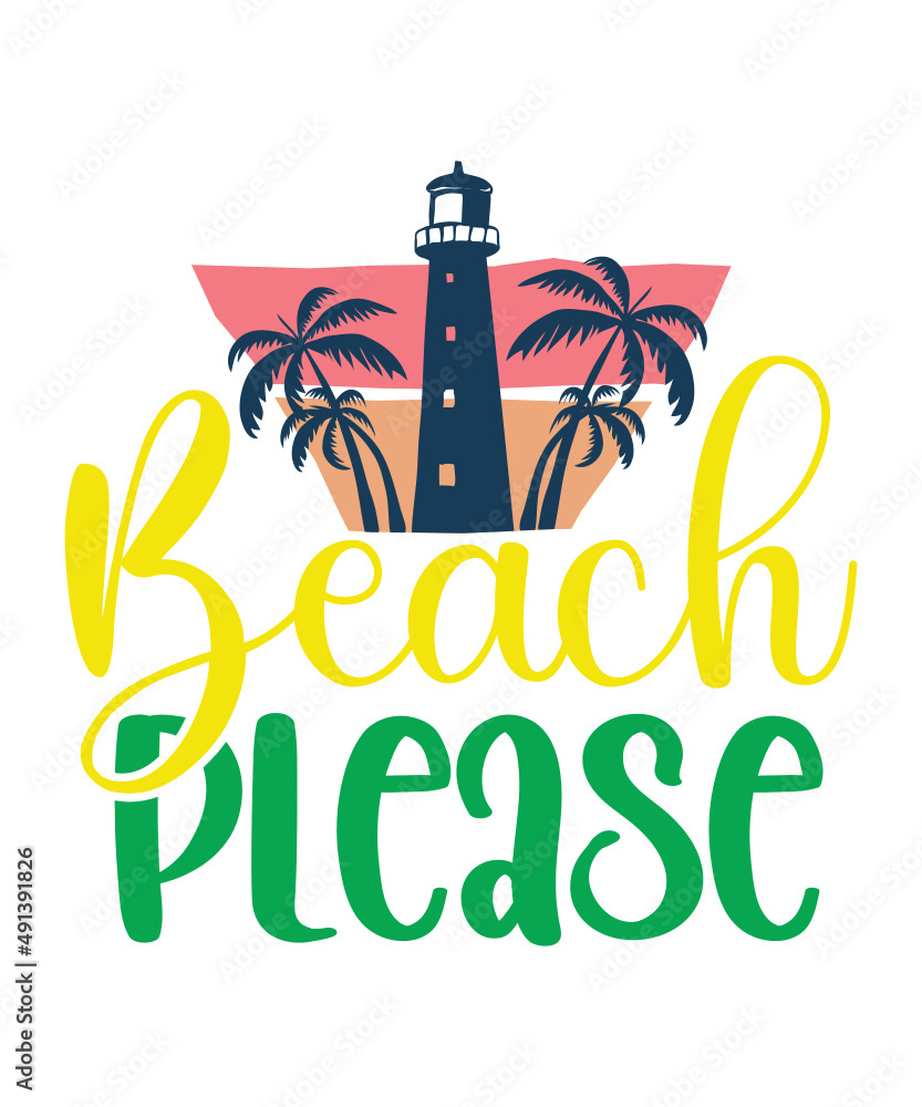 Vetor do Stock: Summer Beach Bundle SVG, Beach Svg Bundle, Summertime ...