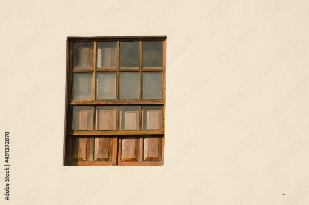 Window in a traditional Canarian house. Las Tricias. Garafia. La Palma. Canary Islands. Spain.