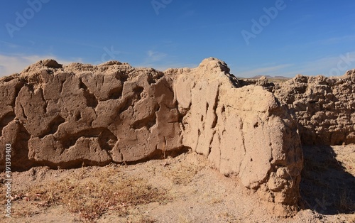 adobe ruins of the nineteenth century united states army post of fort selden historic site near radium springs, in dona ana county, new mexico, on a sunny winter day 