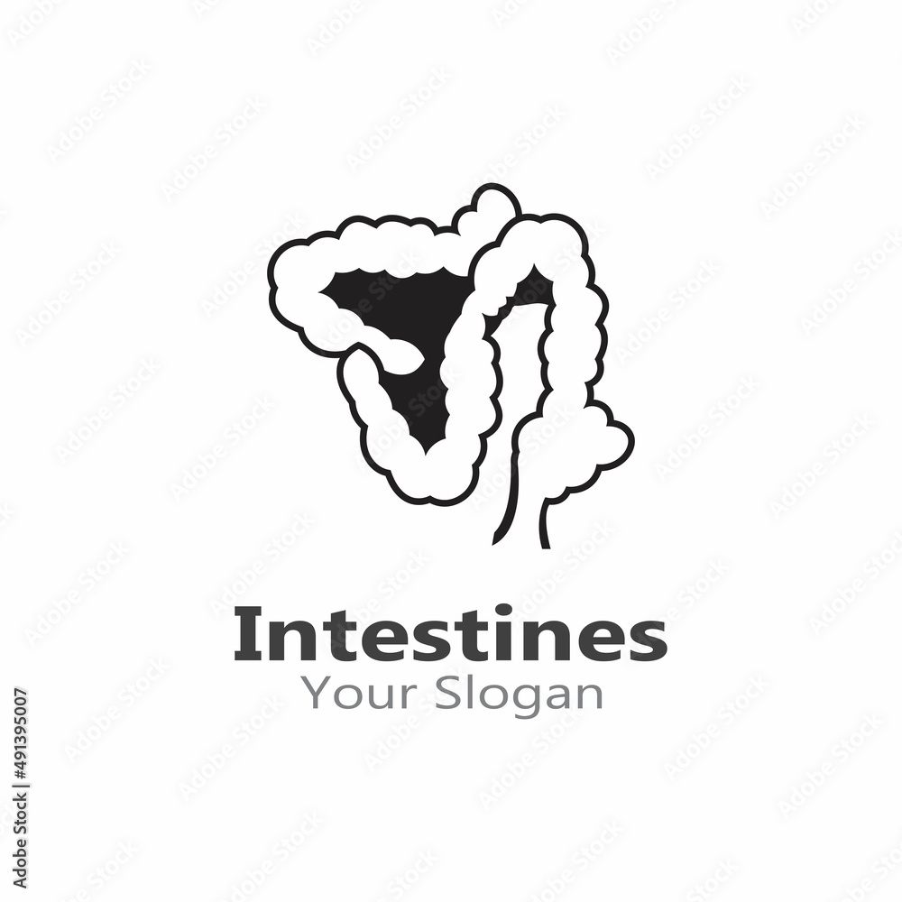 Intestine Icon Vector Logo Design Template Illustration Intestine Icon Vector Logo Design Template Illustration