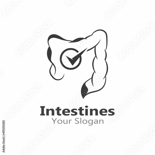 Intestine Icon Vector Logo Design Template Illustration