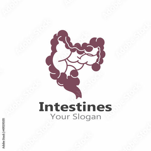 Intestine Icon Vector Logo Design Template Illustration
