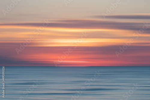 Abstract and blurred sunset in Corsica