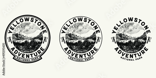 Yellowstone print vector patch design