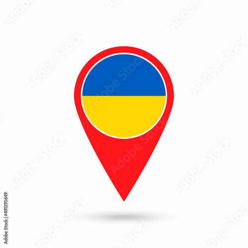 Map pointer with contry Ukraine. Ukraine flag. Vector illustration. Free Download Map pointer with contry Ukraine. Ukraine flag. Vector illustration. - GFXLoad