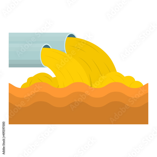 Two Sewer Pipe Pour Out Concept, wastewater drainage vector icon design, Water Treatment and Purification Plant symbol, Environment Friendly Industry Sign,Desalination Biotechnology stock illustration