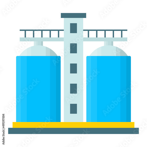 sludge storage components Concept, Silos Deep Cone vector icon design, Water Treatment and Purification Plant symbol, Environment Friendly Industry Sign, Desalination Biotechnology stock illustration