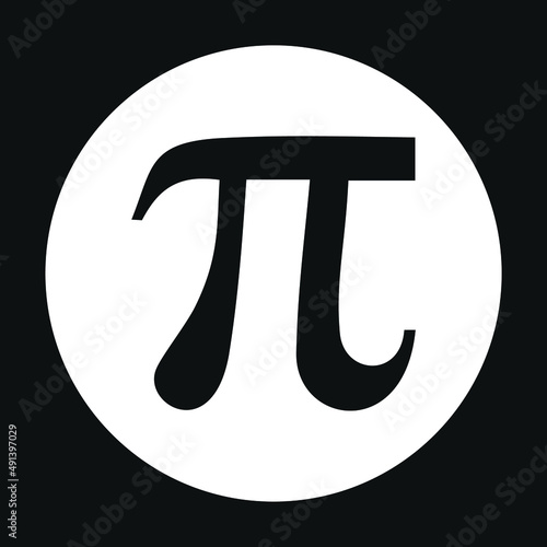 Seamless Pi symbol. Colors vector image. Pi symbol isolated on transparent background. Archimedes' constant vector graphic.