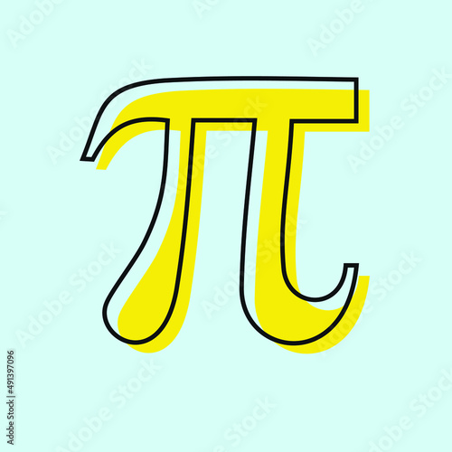 Seamless Pi symbol. Colors vector image. Pi symbol isolated on transparent background. Archimedes' constant vector graphic.