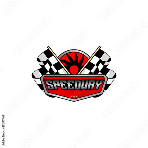speed way race logo design illustration