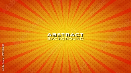 Orange gradient background with flat design comic theme