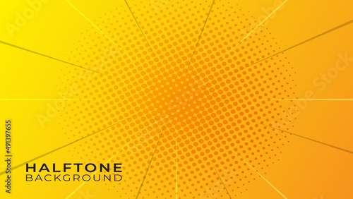 Yellow abstract gradient background with flat design comic theme