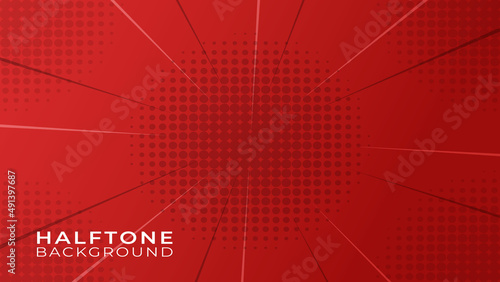 Red gradient background with flat design comic theme