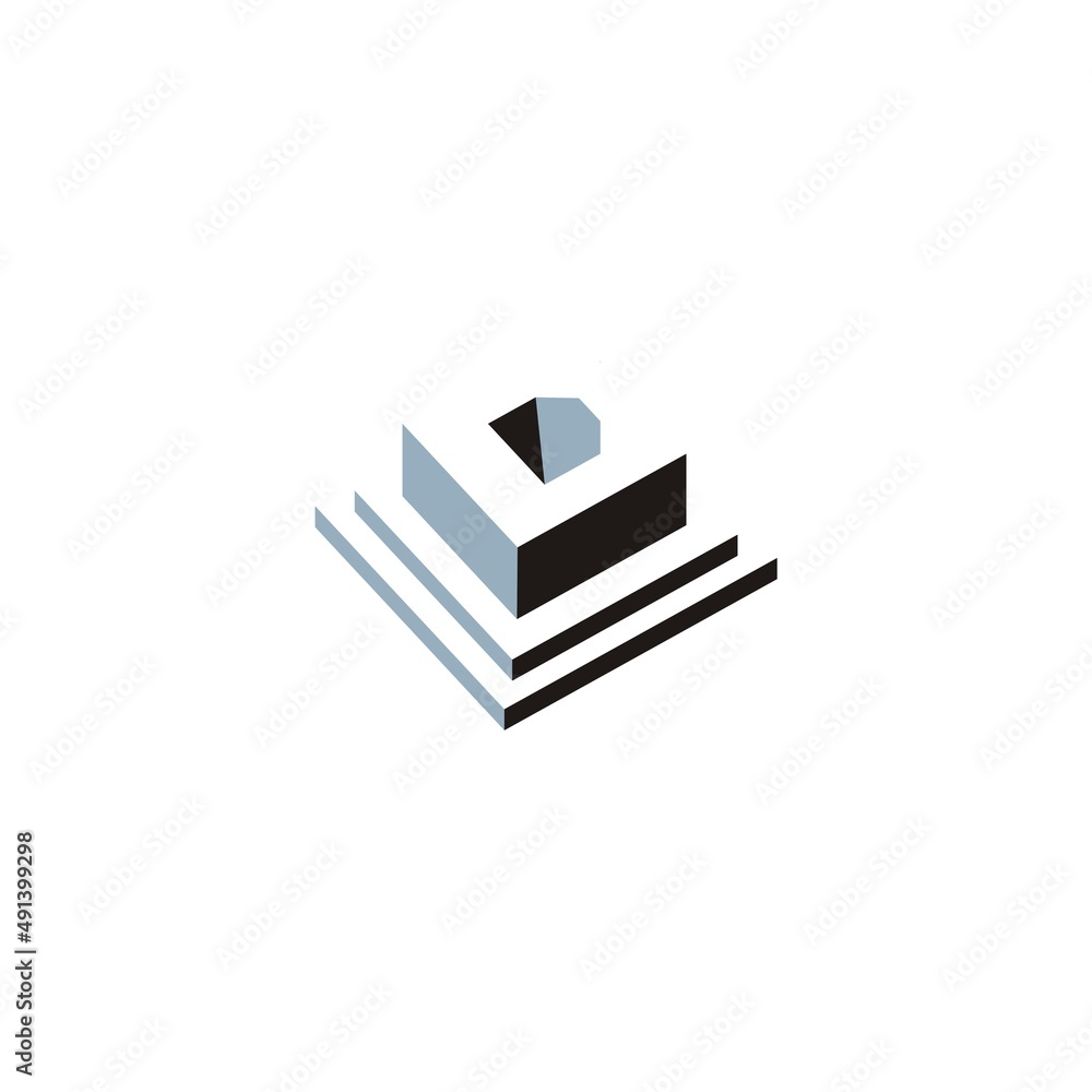 vector illustration of simple letter D 3d style for building logo vector illustration of simple letter D 3d style for building logo