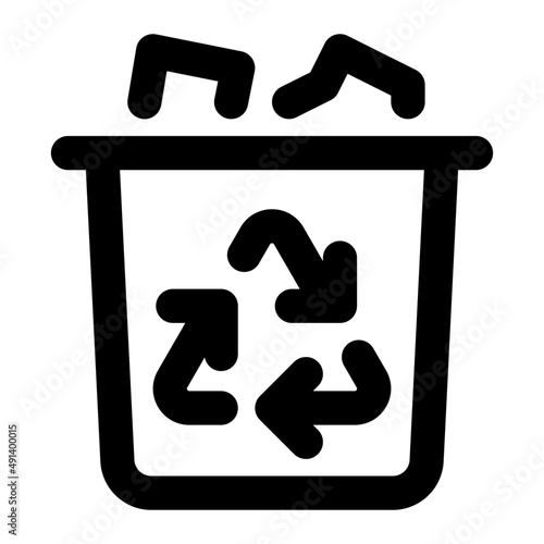 Trash And Recycling Line Icon Vector