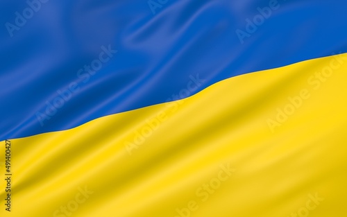 3D illustration of Russia flag Ukraine