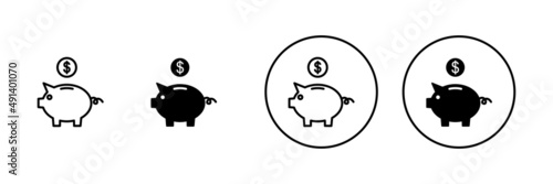 Bank icons set. Bank sign and symbol, museum, university