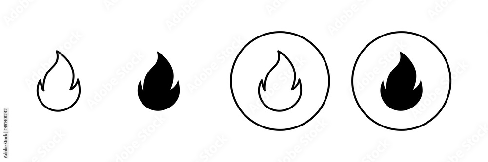 Fire icons set. fire sign and symbol Fire icons set. fire sign and symbol