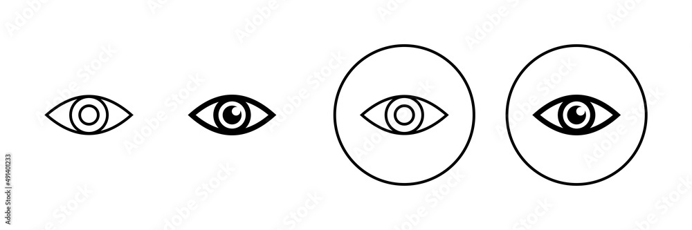Eye icons set. Eye sign and symbol. Look and Vision icon. Eye icons set. Eye sign and symbol. Look and Vision icon.